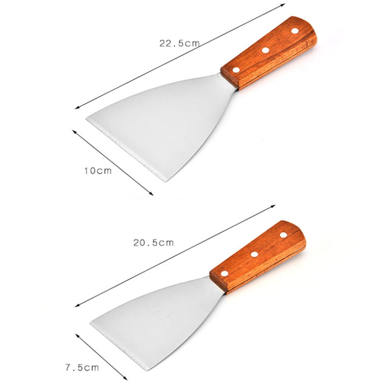 2pcs Stainless Steel Pizza and Steak Shovel Wooden Handle Slanted Shovel Kitchen Tool, Size: L - free shipping - PMC TechLife - Order now!
