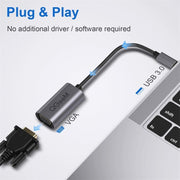 QGeeM QG-UA07-A USB 3.0 to VGA High Speed Transfer Multi-Display Video Converter(Silver Gray)