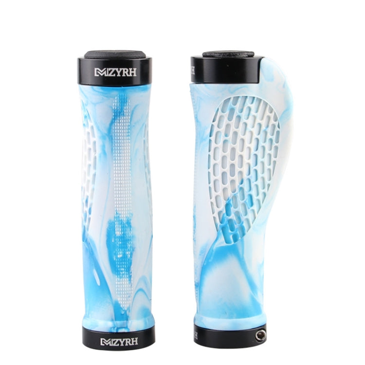 MZYRH 1pair Mountain Bike Bicycle Handlebar Grips Protective Covers(White and Blue) - free shipping - PMC Jewellery - Order now!