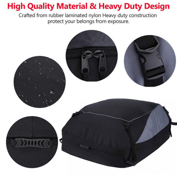 600D Oxford Cloth Car Luggage Bag Outdoor SUV Foldable Roof Bag, Size: S: 105 �� 90 �� 45cm(Black+Gray)