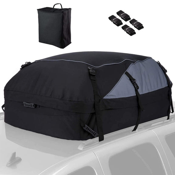 600D Oxford Cloth Car Luggage Bag Outdoor SUV Foldable Roof Bag, Size: L: 160 x 110 x 45cm(Black+Gray)