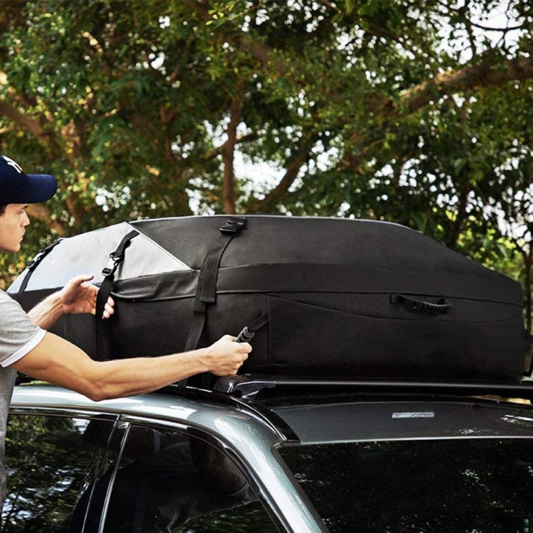 600D Oxford Cloth Car Luggage Bag Outdoor SUV Foldable Roof Bag, Size: L: 160 x 110 x 45cm(Black+Gray)