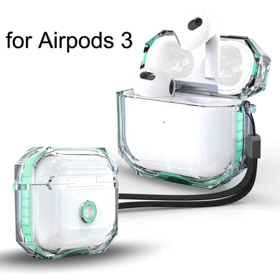 For AirPods 3 RJT-AP-03 Transparent Anti-fall Bluetooth Earphone Protective Sleeve(White)