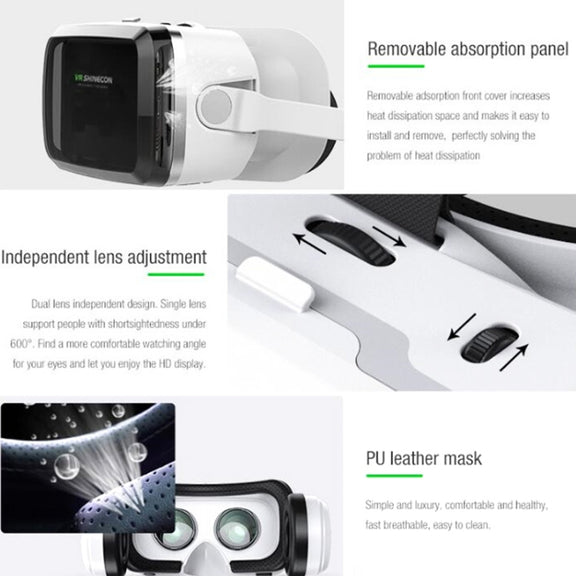 VRSHINECON G04BS+B01 Handle 3D Virtual Reality Helmet VR Glasses With Bluetooth Headset