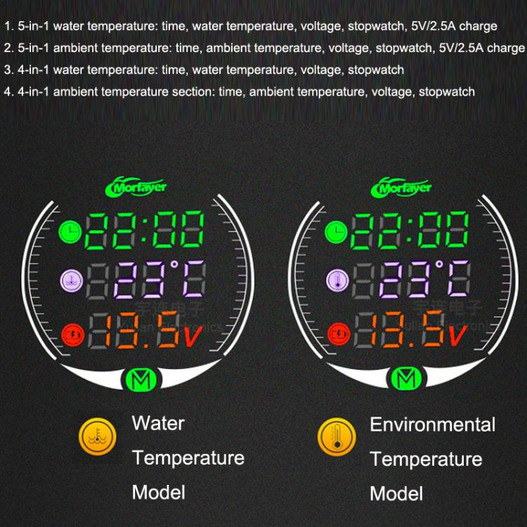 Morfayer YL-M05 5 In 1 Water Temperature Model 9-24V LED Night Vision Motorcycle Modification Instrument - Electrical Instruments by PMC TechLife | Online Shopping South Africa | PMC TechLife | Buy Now Pay Later Mobicred