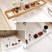 Bamboo Non-slip Bathtub Shelf Multifunctional Soaking Shelf, Color: Bamboo Color