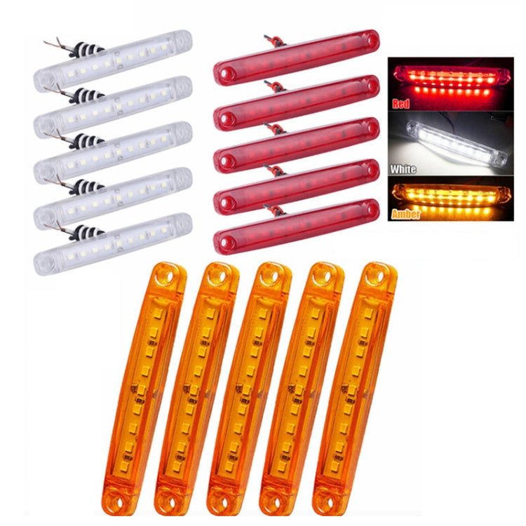 MK-224 10pcs 12-24V Truck Trailer 9LED Side Light Tail Lamp Signal Light(White) - Warning Lights by PMC TechLife | Online Shopping South Africa | PMC TechLife | Buy Now Pay Later Mobicred