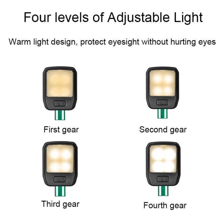 Portable Book Clip Light Four-Gear Adjustable Charging Eye Protection Lamp(Black) - Desk Lamps by PMc TechLife | Online Shopping South Africa | PMc TechLife | Buy Now Pay Later Mobicred