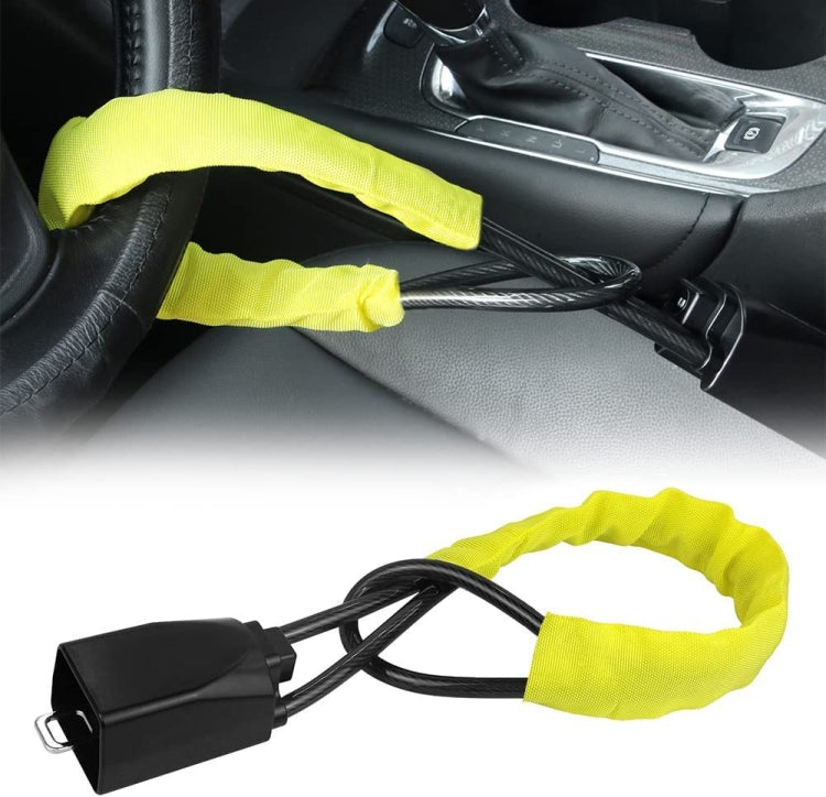S308 Car Steering Wheel Wire Rope Lock Security Anti-theft Locks(Black) - Steering Wheel Locks by PMC TechLife | Online Shopping South Africa | PMC TechLife | Buy Now Pay Later Mobicred