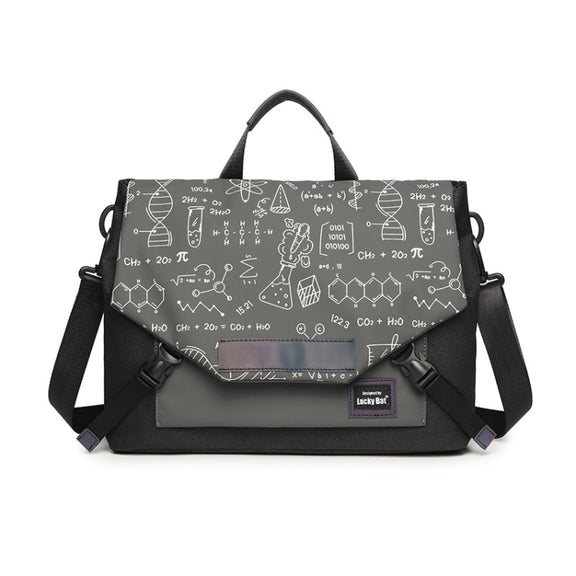 LUCKYBAT Laptop Bag Airbag Anti-drop Crossbody Handbag, Size: S 13.3-16 Inch(Black Gray Equation)