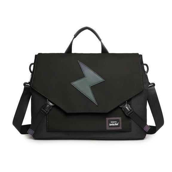 LUCKYBAT Laptop Bag Airbag Anti-drop Crossbody Handbag, Size: S 13.3-16 Inch(Black Lightning)