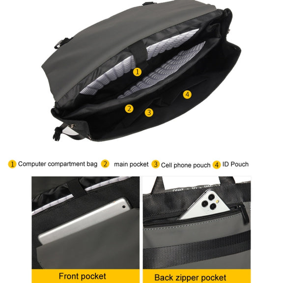 LUCKYBAT Laptop Bag Airbag Anti-drop Crossbody Handbag, Size: S 13.3-16 Inch(Turmeric White)