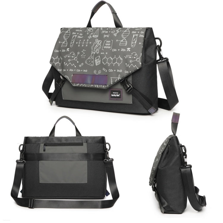 LUCKYBAT Laptop Bag Airbag Anti-drop Crossbody Handbag, Size: L 16 Inch(Black Equation)