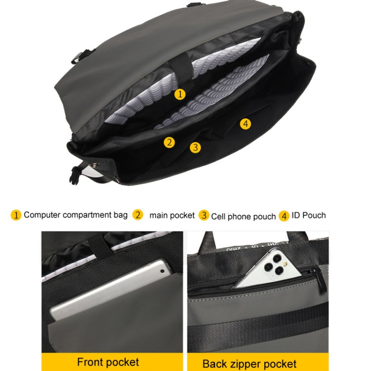 LUCKYBAT Laptop Bag Airbag Anti-drop Crossbody Handbag, Size: L 16 Inch(Black Equation)