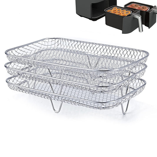 Air Fryer Accessories Three-Layer Steam Rack Stackable Dehydration Rack(Rectangle) - free shipping - PMC Jewellery - Order now!