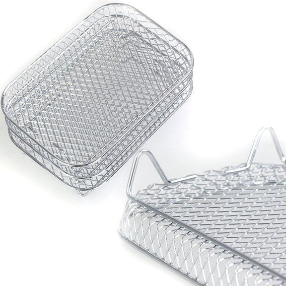Air Fryer Accessories Three-Layer Steam Rack Stackable Dehydration Rack(Rectangle)