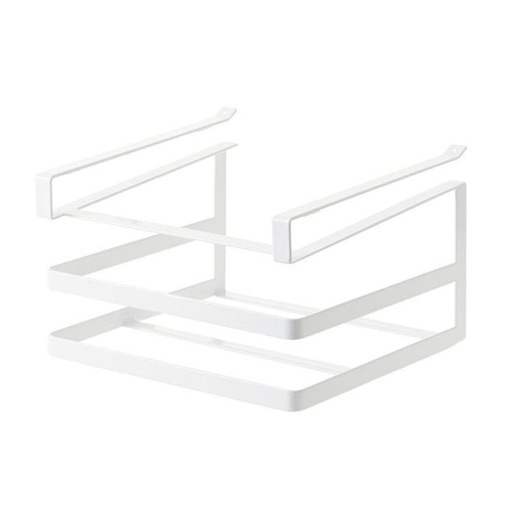 Double-layer Punch-free Kitchen Wall-Mounted Cutting Board Rack(White) - Shelf by PMC TechLife | Online Shopping South Africa | PMC TechLife