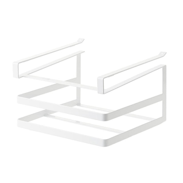 Double-layer Punch-free Kitchen Wall-Mounted Cutting Board Rack(White)