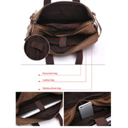 Casual Canvas Three-Purpose Business Briefcase Computer Bag, Color: Khaki Small