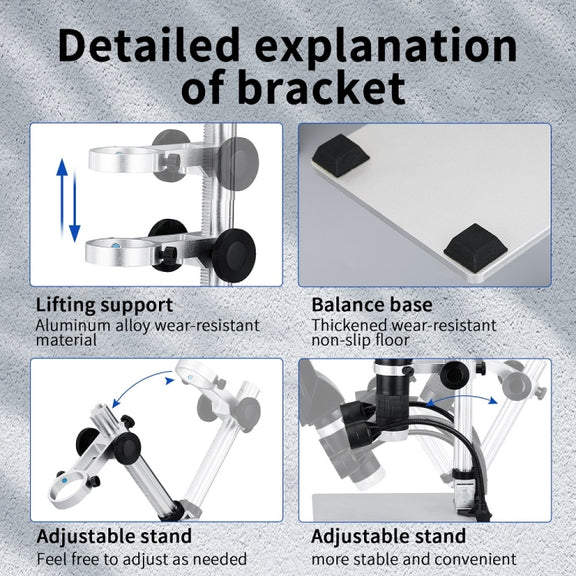 G1600 1-1600X Magnification 9 Inch Electron Microscope, Style: Without Battery UK Plug