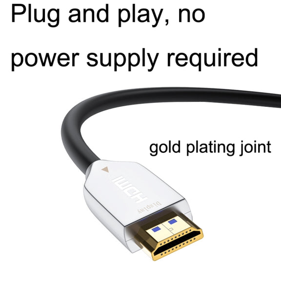 2.0 Version HDMI Fiber Optical Line 4K Ultra High Clear Line Monitor Connecting Cable, Length: 30m(White)