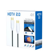 2.0 Version HDMI Fiber Optical Line 4K Ultra High Clear Line Monitor Connecting Cable, Length: 30m(White)