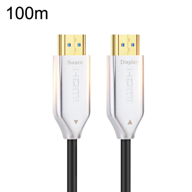 2.0 Version HDMI Fiber Optical Line 4K Ultra High Clear Line Monitor Connecting Cable, Length: 100m With Shaft(White)