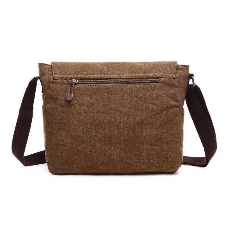 Versatile Canvas Shoulder Messenger Bag Business Computer Bag, Color: Coffee Medium - Single-shoulder Bags by PMC TechLife | Online Shopping South Africa | PMC TechLife