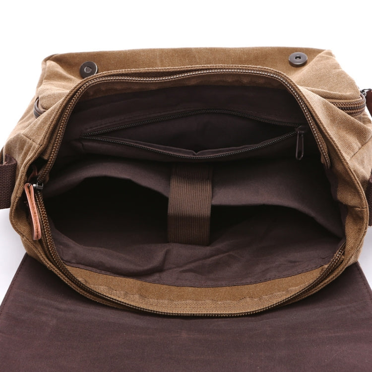 Versatile Canvas Shoulder Messenger Bag Business Computer Bag, Color: Coffee Medium - Single-shoulder Bags by PMC TechLife | Online Shopping South Africa | PMC TechLife
