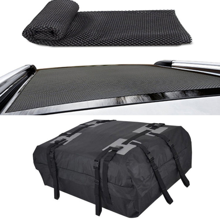 15 Cubic Foot Car Universal Rainproof Roof Luggage Outdoor Camper Roof Bag + Non-slip Mat(Black)