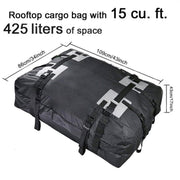 15 Cubic Foot Car Universal Rainproof Roof Luggage Outdoor Camper Roof Bag + Non-slip Mat(Black)