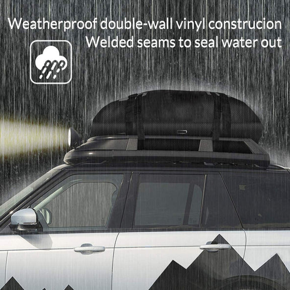 15 Cubic Foot Car Universal Rainproof Roof Luggage Outdoor Camper Roof Bag + Non-slip Mat(Black)