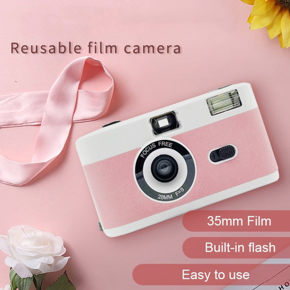R2-FILM Retro Manual Reusable Film Camera for Children without Film(Pink)