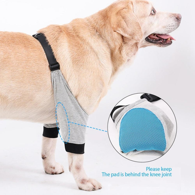 Pet Knee Pads Breathable Dog Elbow Brace Front Leg Brace, Size: XXL(Gray Black)