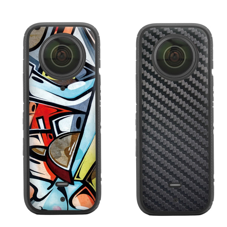 Sunnylife IST-TZ485 For DJI Insta360 X3 Panoramic Camera PVC Protection Scraper Film Stickers(Graffiti+Carbon Pattern Black) - Protective Film & Stickers by Sunnylife | Online Shopping South Africa | PMC TechLife | Buy Now Pay Later Mobicred