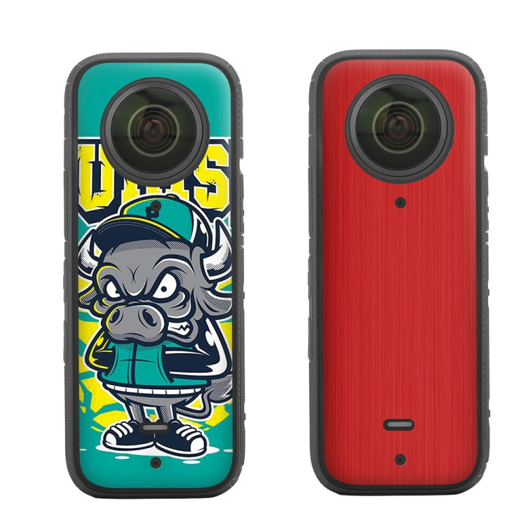 Sunnylife IST-TZ485 For DJI Insta360 X3 Panoramic Camera PVC Protection Scraper Film Stickers(Bulls+Brushed Red) - Protective Film & Stickers by Sunnylife | Online Shopping South Africa | PMC TechLife | Buy Now Pay Later Mobicred
