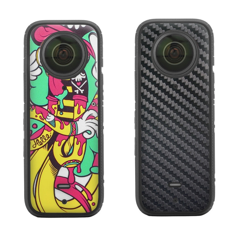 Sunnylife IST-TZ485 For DJI Insta360 X3 Panoramic Camera PVC Protection Scraper Film Stickers(Hip -hop+Carbon Pattern Black) - Protective Film & Stickers by Sunnylife | Online Shopping South Africa | PMC TechLife | Buy Now Pay Later Mobicred