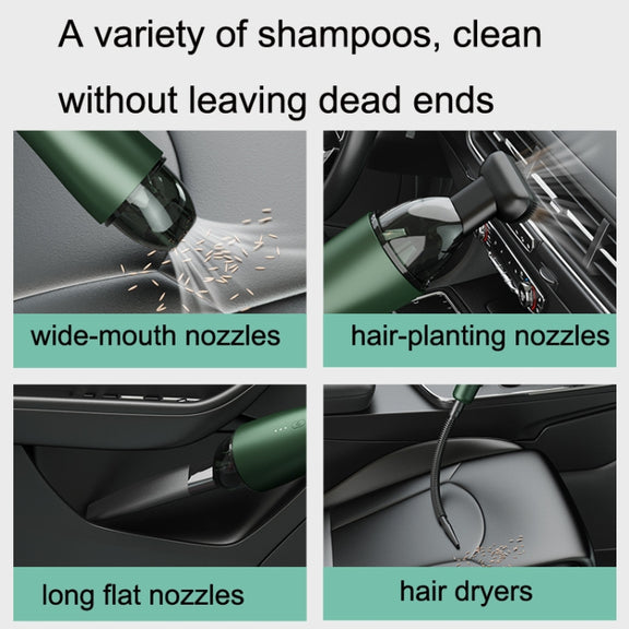P02 Vehicles / Household High Power Large Suction Portable Wireless Handheld Vacuum Cleaner(Dark Night Green)
