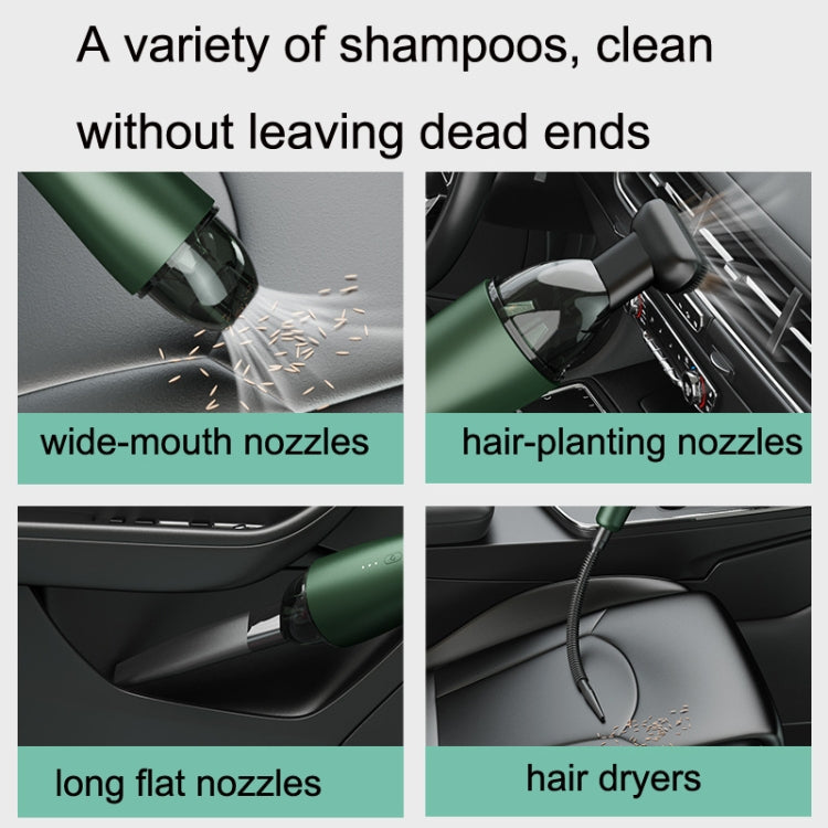 P02 Vehicles / Household High Power Large Suction Portable Wireless Handheld Vacuum Cleaner(Dark Night Green)