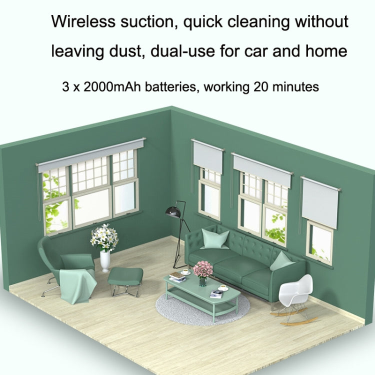 P02 Vehicles / Household High Power Large Suction Portable Wireless Handheld Vacuum Cleaner(Dark Night Green) - Vacuum Cleaner by PMC TechLife | Online Shopping South Africa | PMC TechLife | Buy Now Pay Later Mobicred