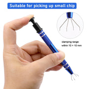 2pcs IC Chip Picker Electronic Component Parts Picker Capacitor IC Grabber Clips(Black)
