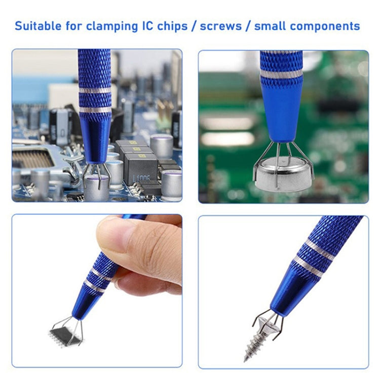 2pcs IC Chip Picker Electronic Component Parts Picker Capacitor IC Grabber Clips(Gold)