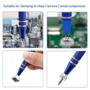 2pcs IC Chip Picker Electronic Component Parts Picker Capacitor IC Grabber Clips(Dark Brown)