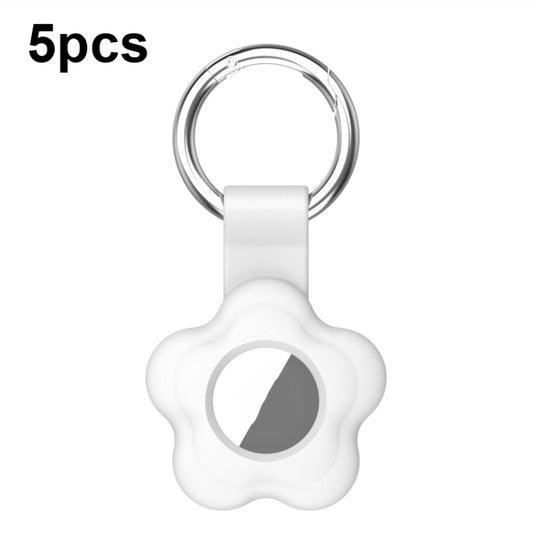 For AirTag 5pcs AT03 Tracker Case Positioning Anti-loss Device Storage Keychain Cover(White) - free shipping - PMC Jewellery - Order now!