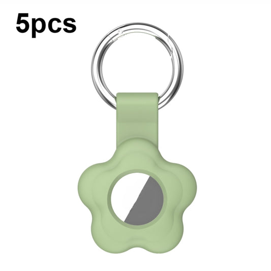 For AirTag 5pcs AT03 Tracker Case Positioning Anti-loss Device Storage Keychain Cover(Matcha Color) - free shipping - PMC Jewellery - Order now!