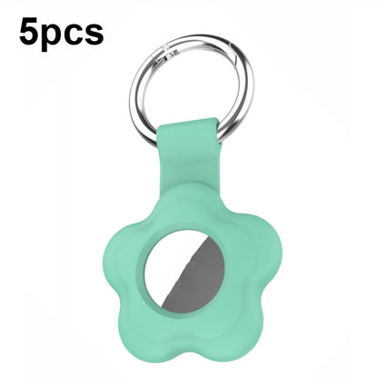 For AirTag 5pcs AT03 Tracker Case Positioning Anti-loss Device Storage Keychain Cover(Mint Green) - free shipping - PMC Jewellery - Order now!