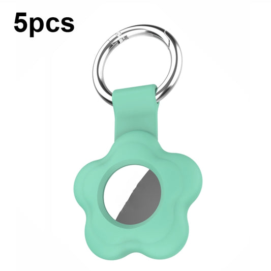 For AirTag 5pcs AT03 Tracker Case Positioning Anti-loss Device Storage Keychain Cover(Mint Green) - free shipping - PMC Jewellery - Order now!