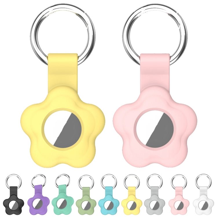 For AirTag 5pcs AT03 Tracker Case Positioning Anti-loss Device Storage Keychain Cover(Purple)