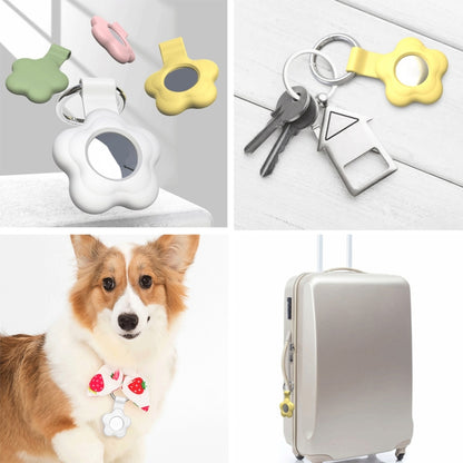 For AirTag 5pcs AT03 Tracker Case Positioning Anti-loss Device Storage Keychain Cover(White) - free shipping - PMC Jewellery - Order now!