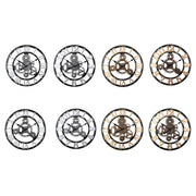 Vintage Wooden Round Gear Silent Wall Clock Rome Number 58cm 6 Gears Golden